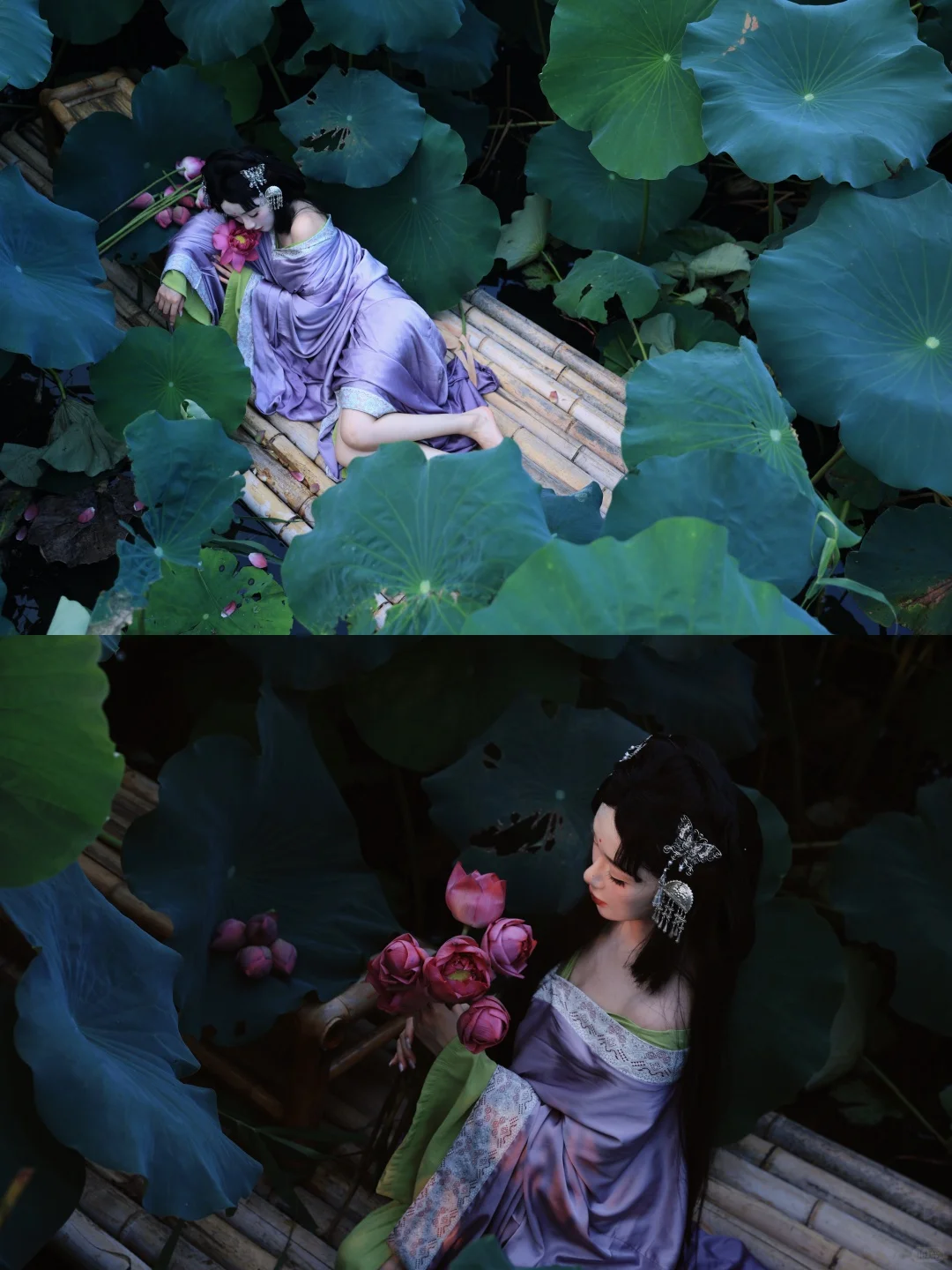 小唯仿妆🌷荷花间妖艳与清韵✨共绽