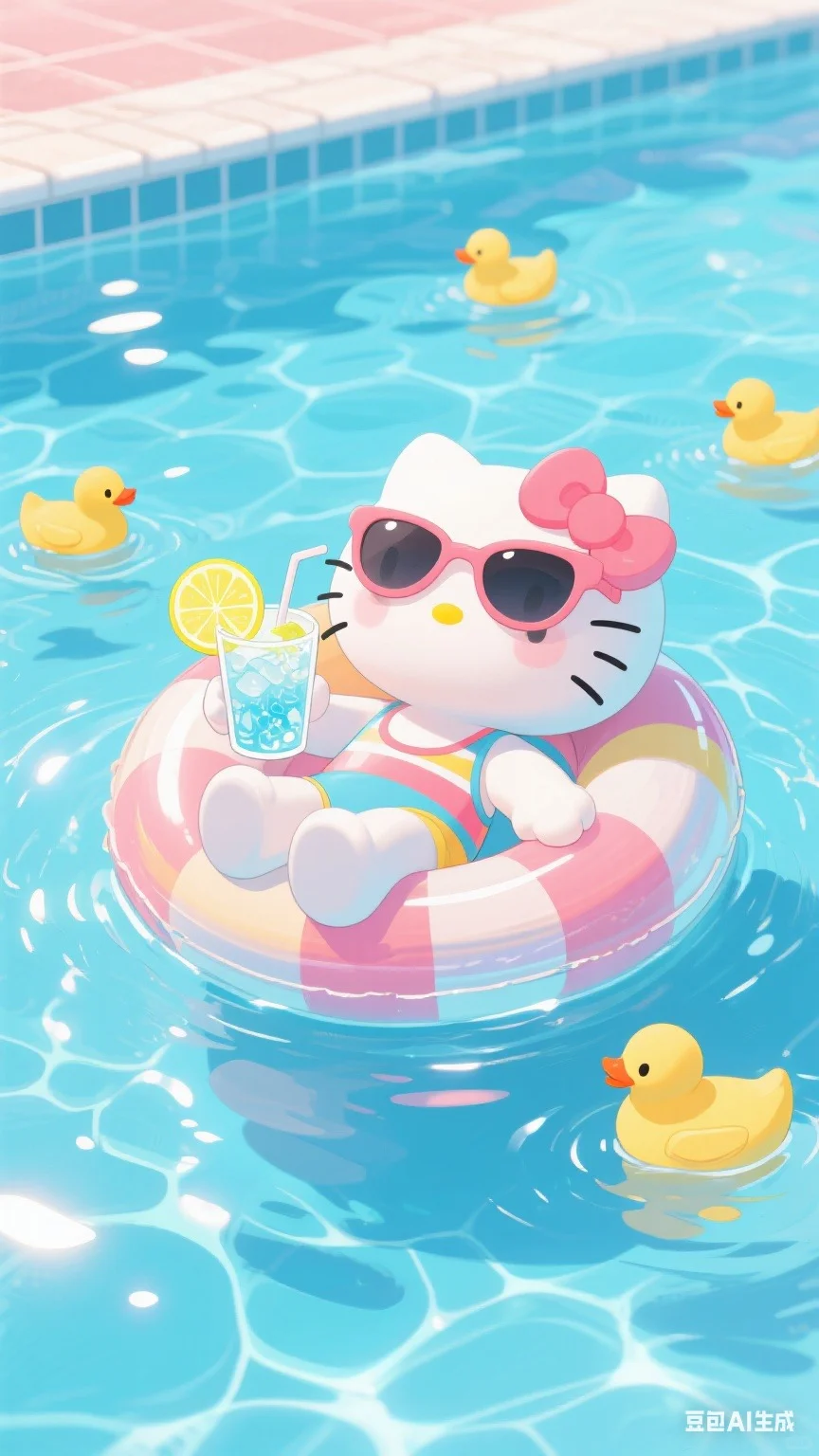 Kitty～🛟🎀🍋🍋‍🟩泳池壁纸头像分享！