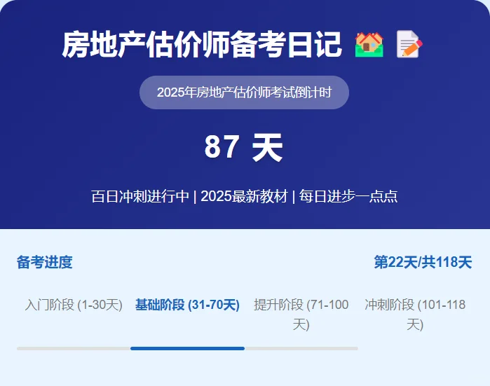房地产估价师备考日记倒计时87天