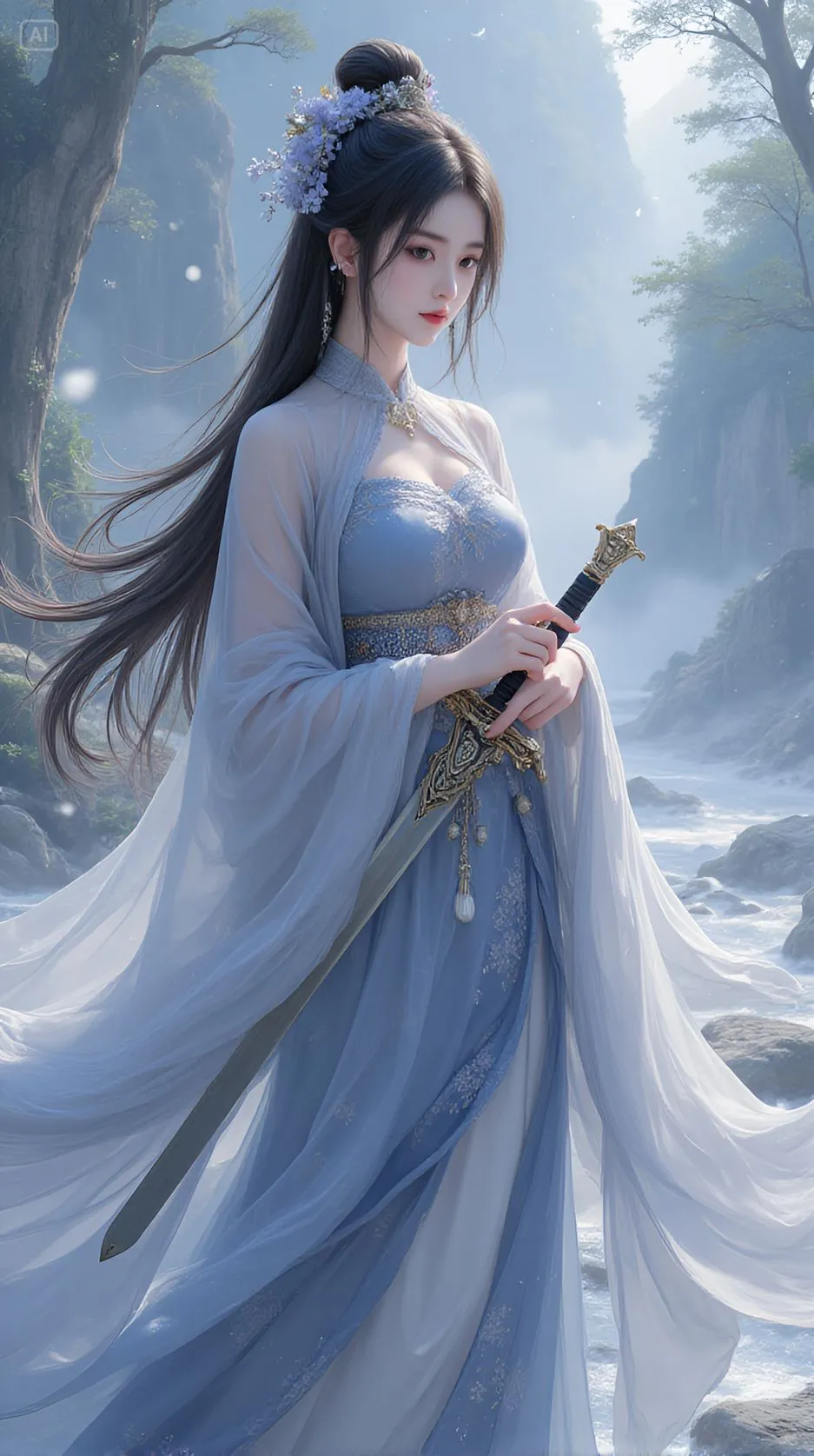 仙女图，清冷系的美