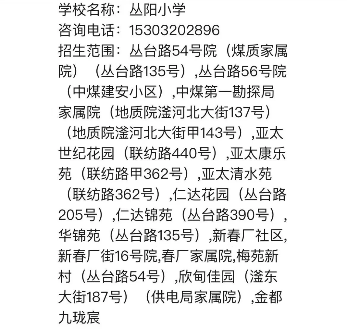 2025邯郸市部分小学片内小区