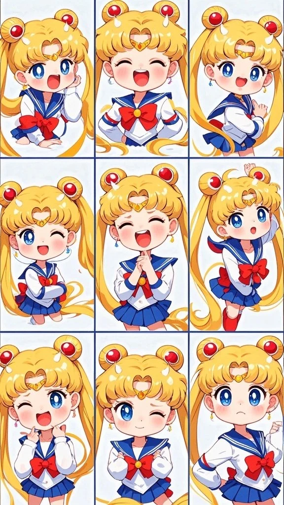美少年战士壁纸｜9款水冰月Q版表情包