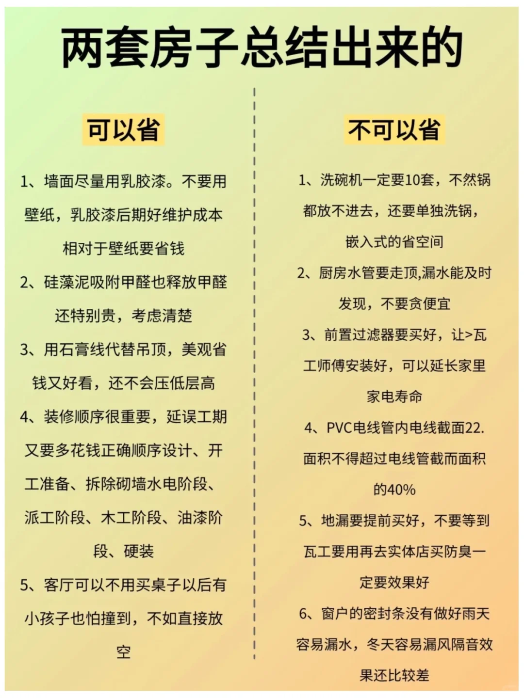 过来人两套房总结出来的经验！！