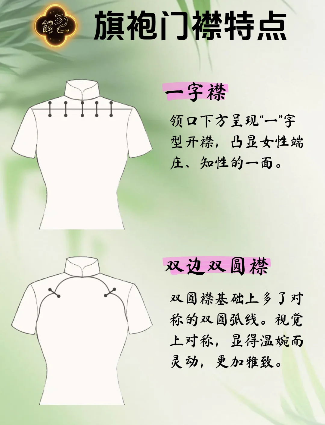 旗袍干货|1分钟带你了解常见的旗袍门襟
