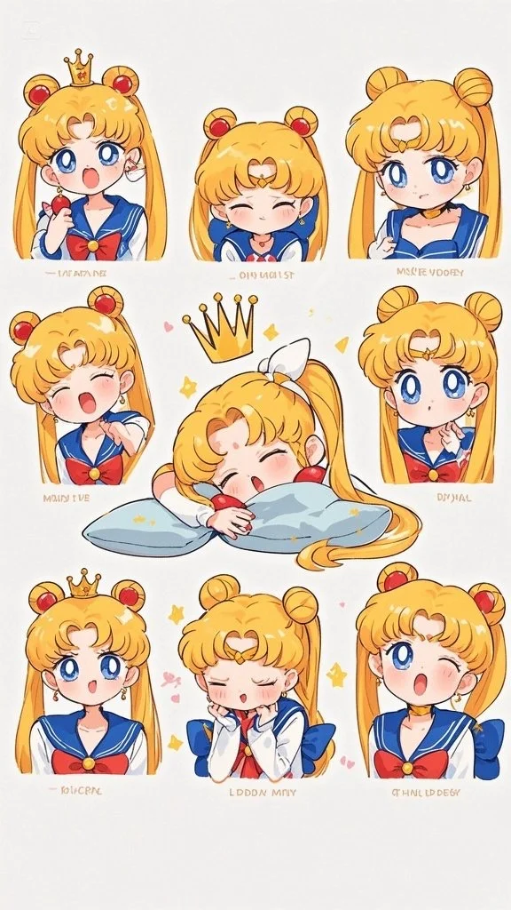 美少年战士壁纸｜9款水冰月Q版表情包