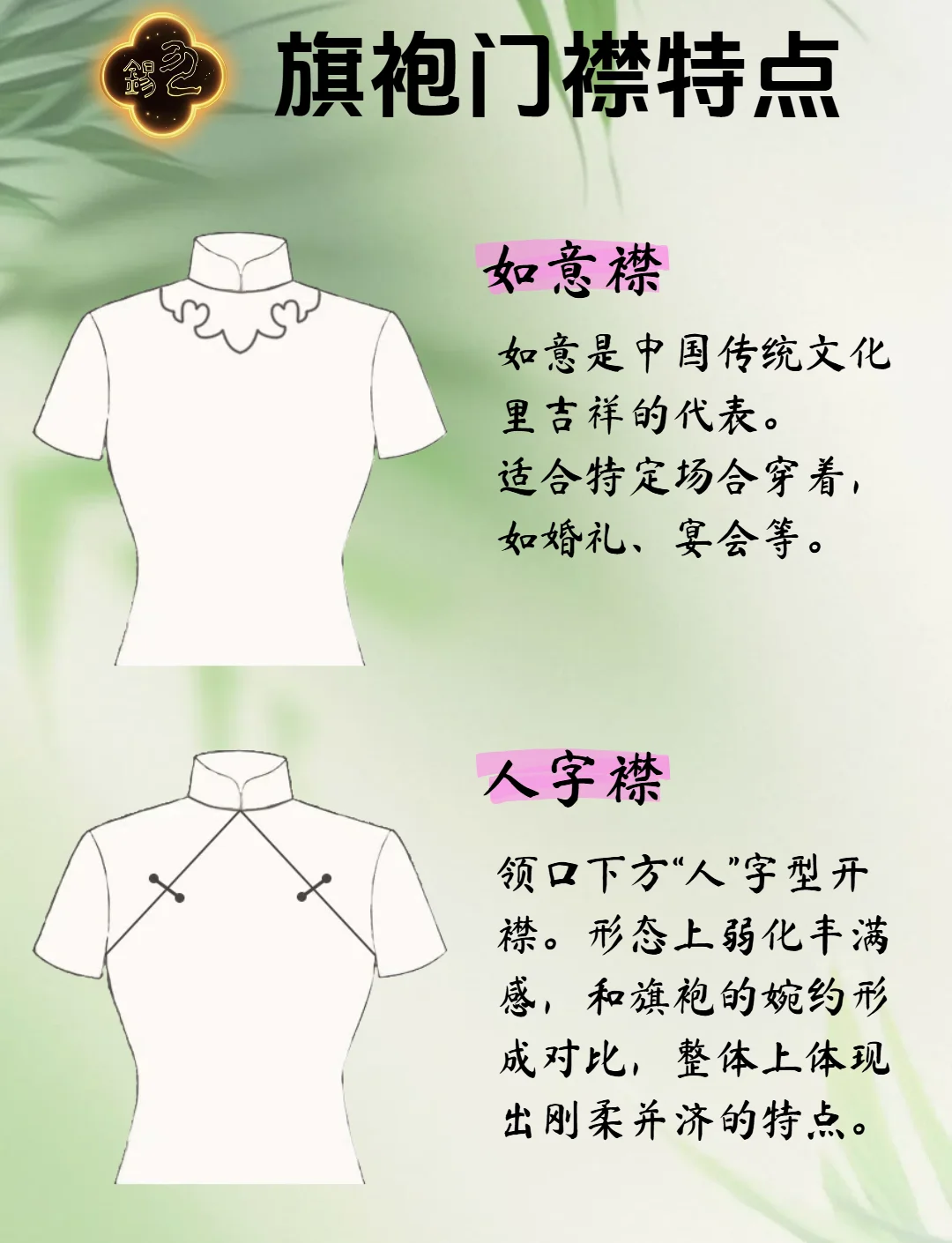 旗袍干货|1分钟带你了解常见的旗袍门襟