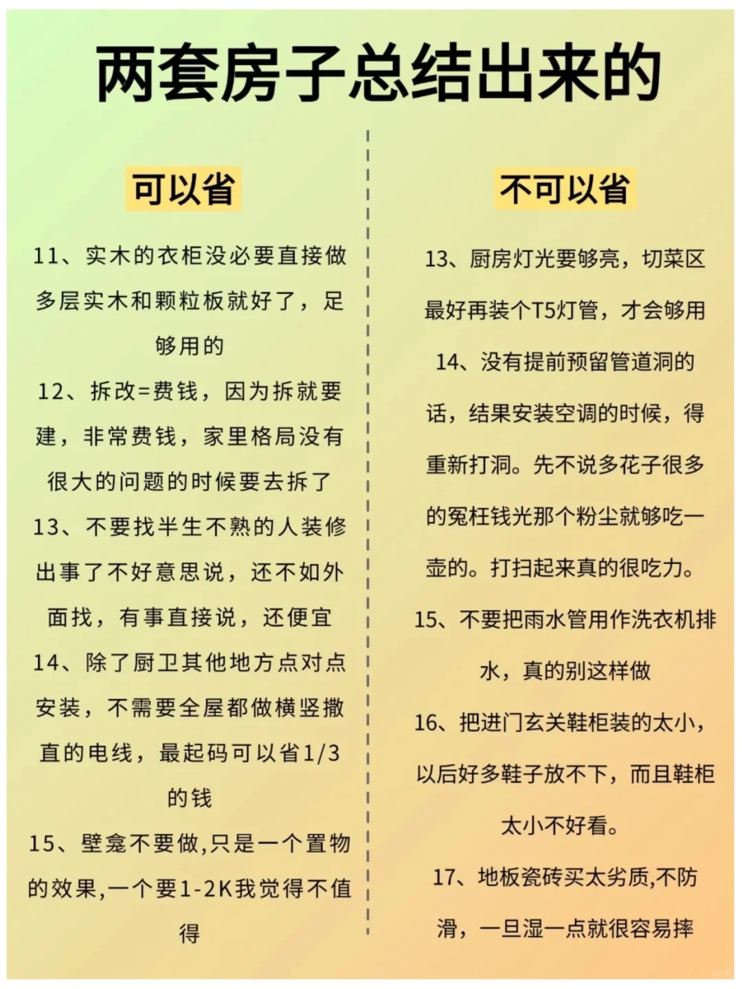 过来人两套房总结出来的经验！！