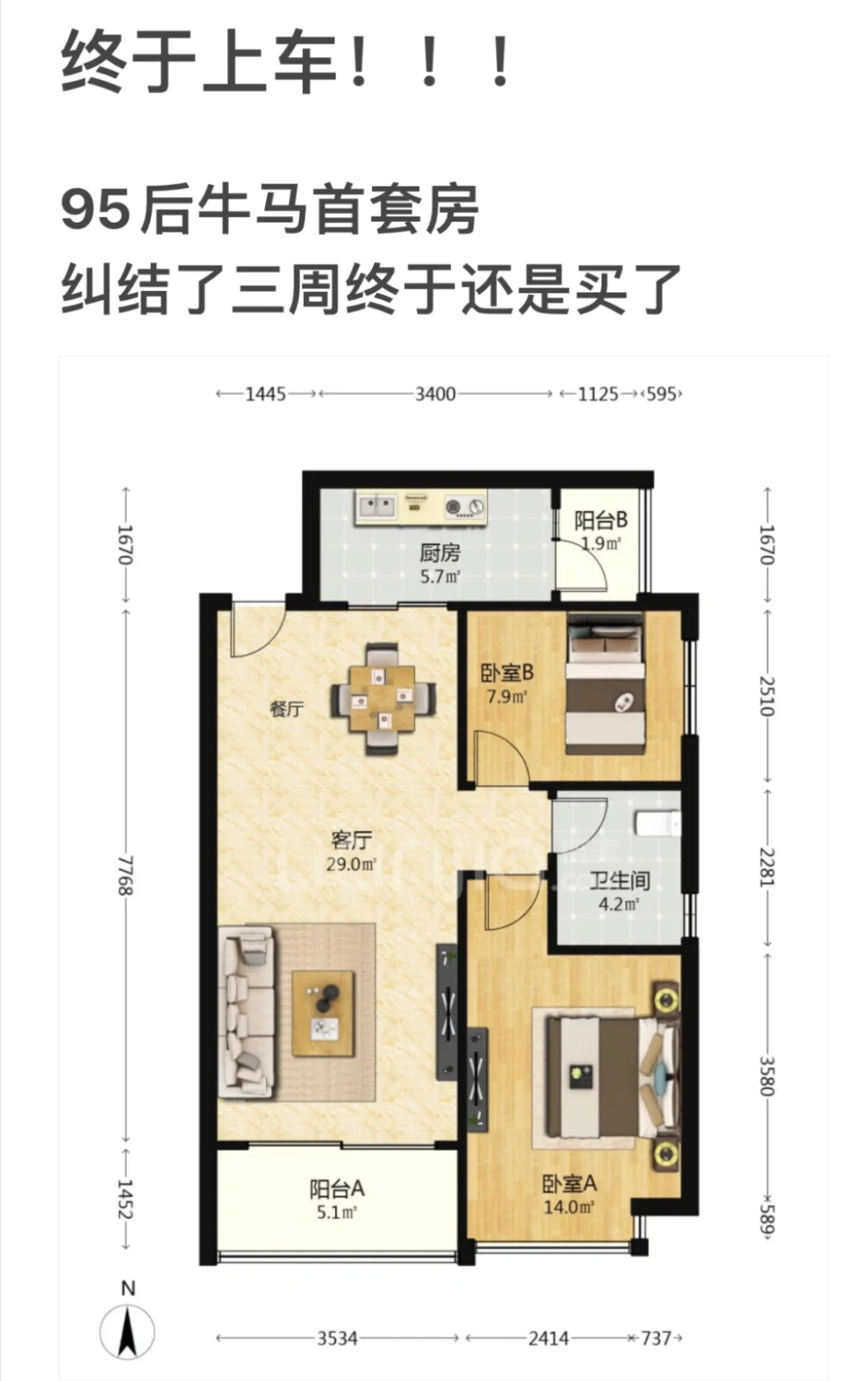 终于上车！95后牛马首套房