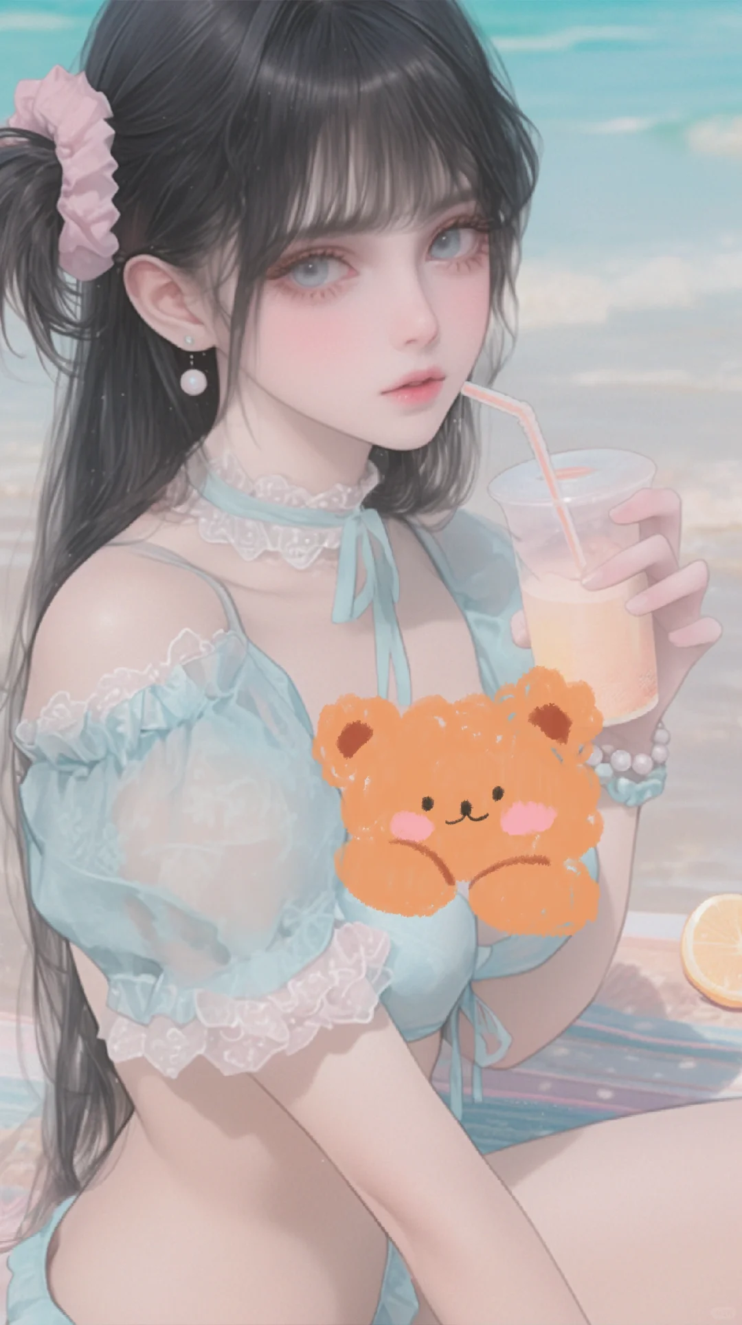 今天是海边美女