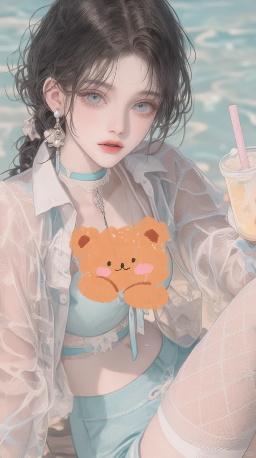 今天是海边美女