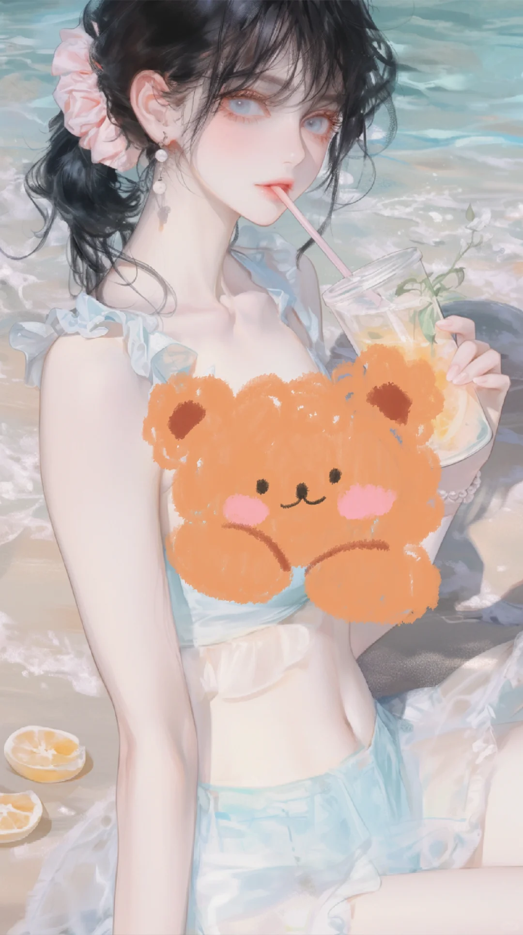 今天是海边美女