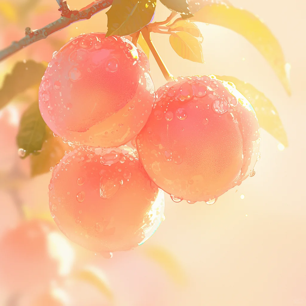 🍑一口咬下鲜嫩爆汁，插画里的蜜桃诱惑～