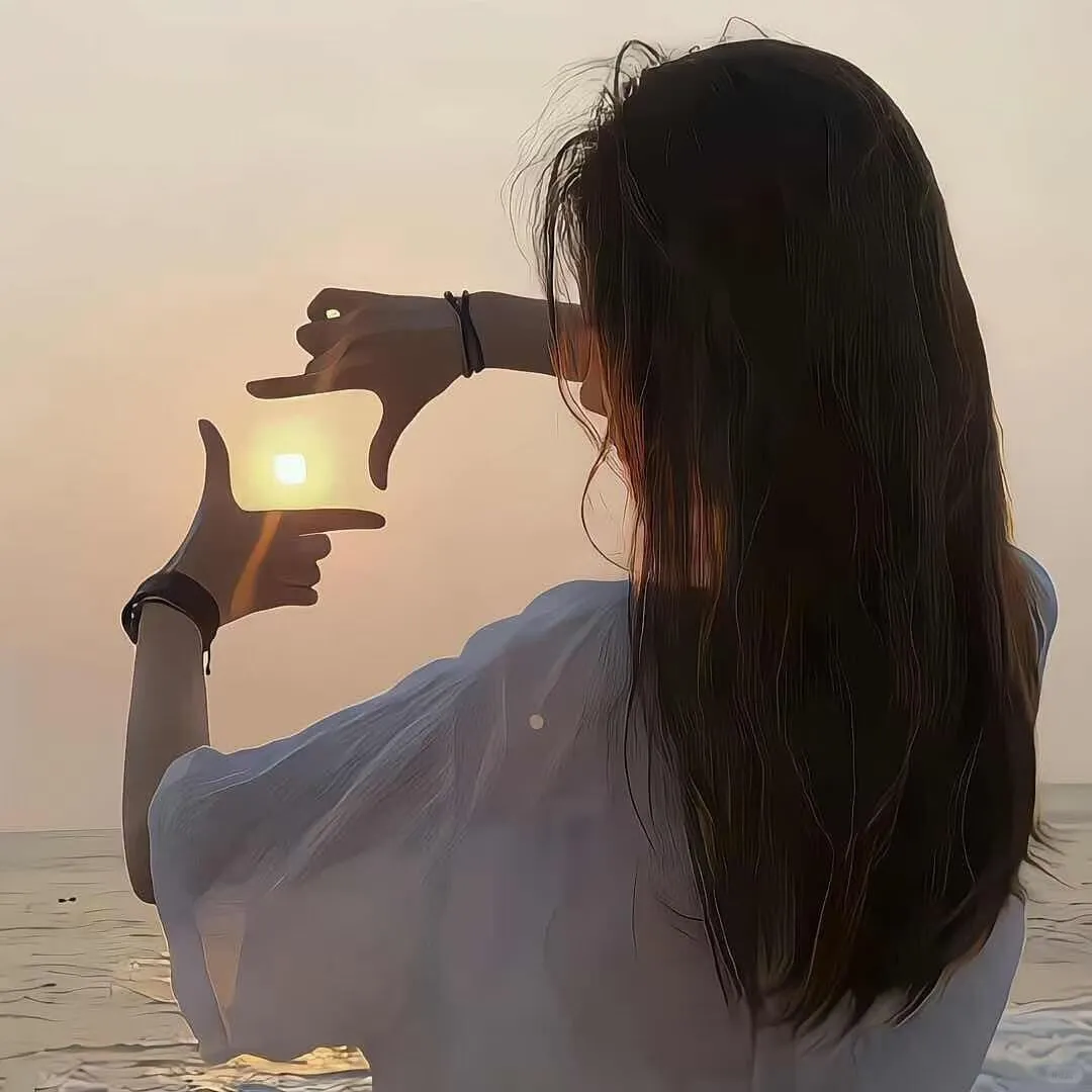 晚霞背影女头❤️余生请多海风和晚霞🌅