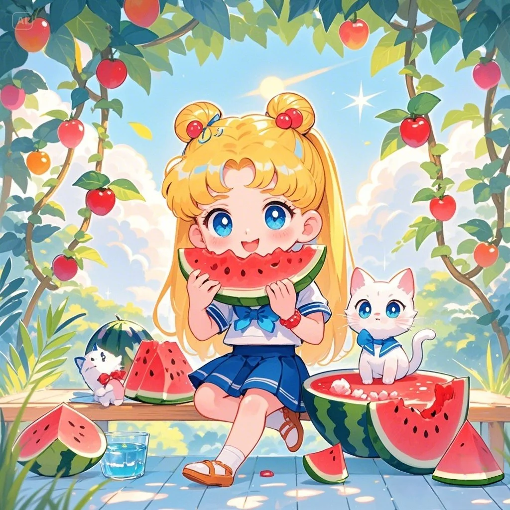 美少女战士头像 西瓜和夏天很配哦
