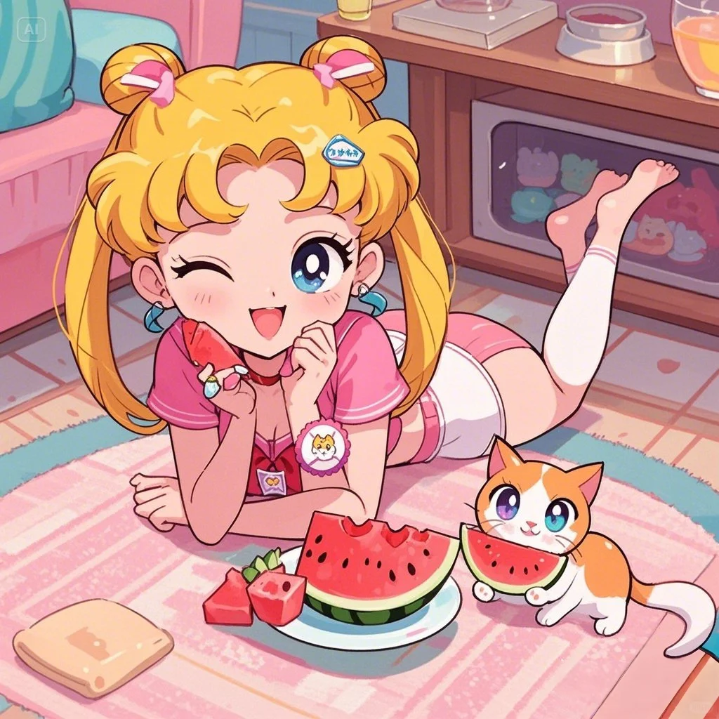 美少女战士头像 西瓜和夏天很配哦