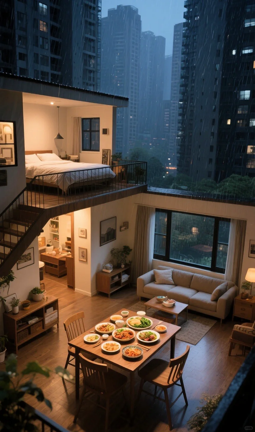 如果有一套这样的小loft！
