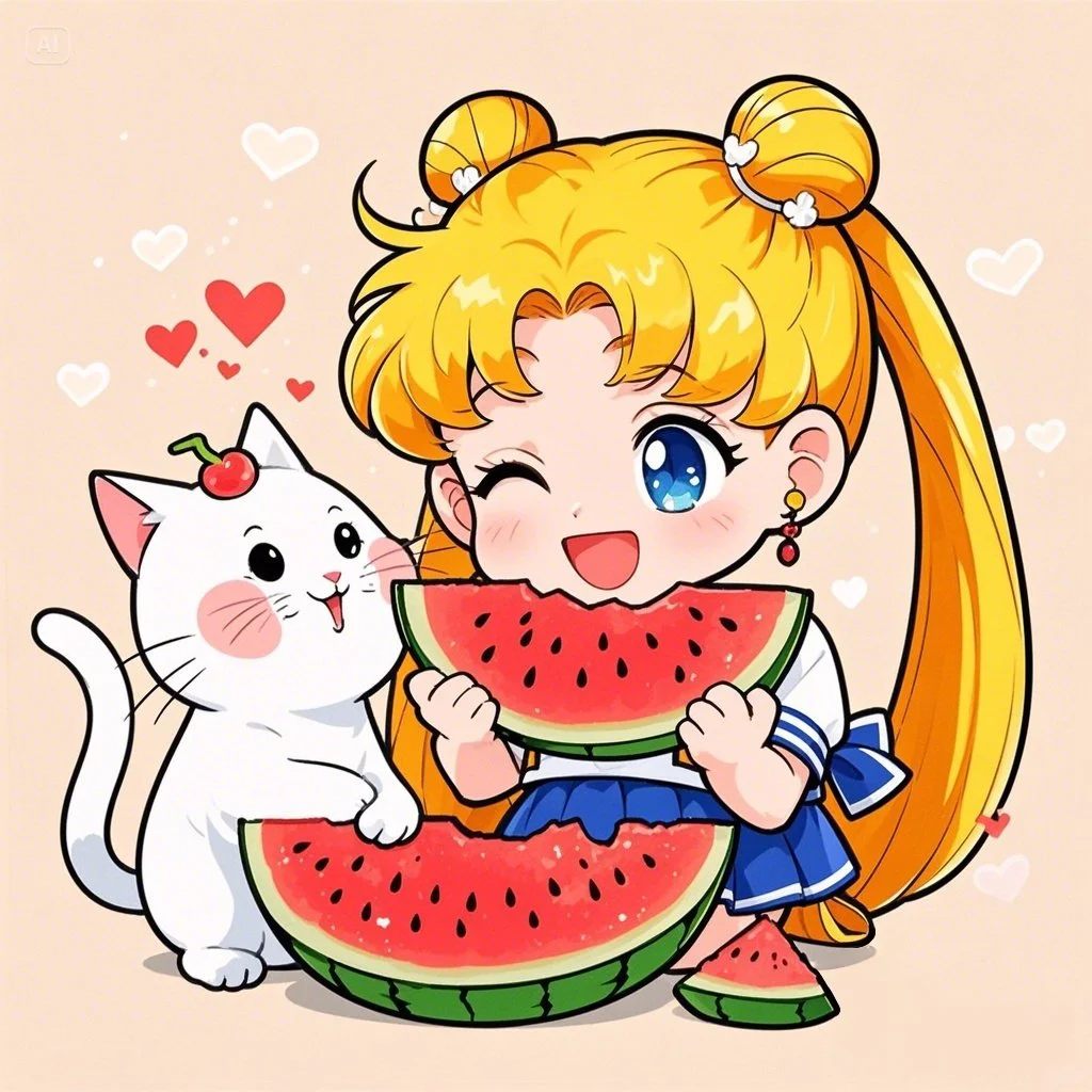 美少女战士头像 西瓜和夏天很配哦
