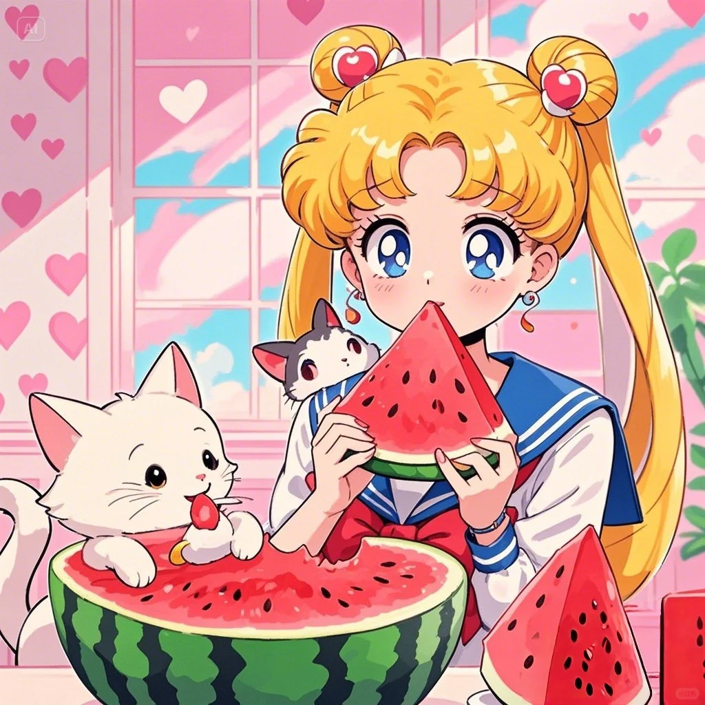 美少女战士头像 西瓜和夏天很配哦