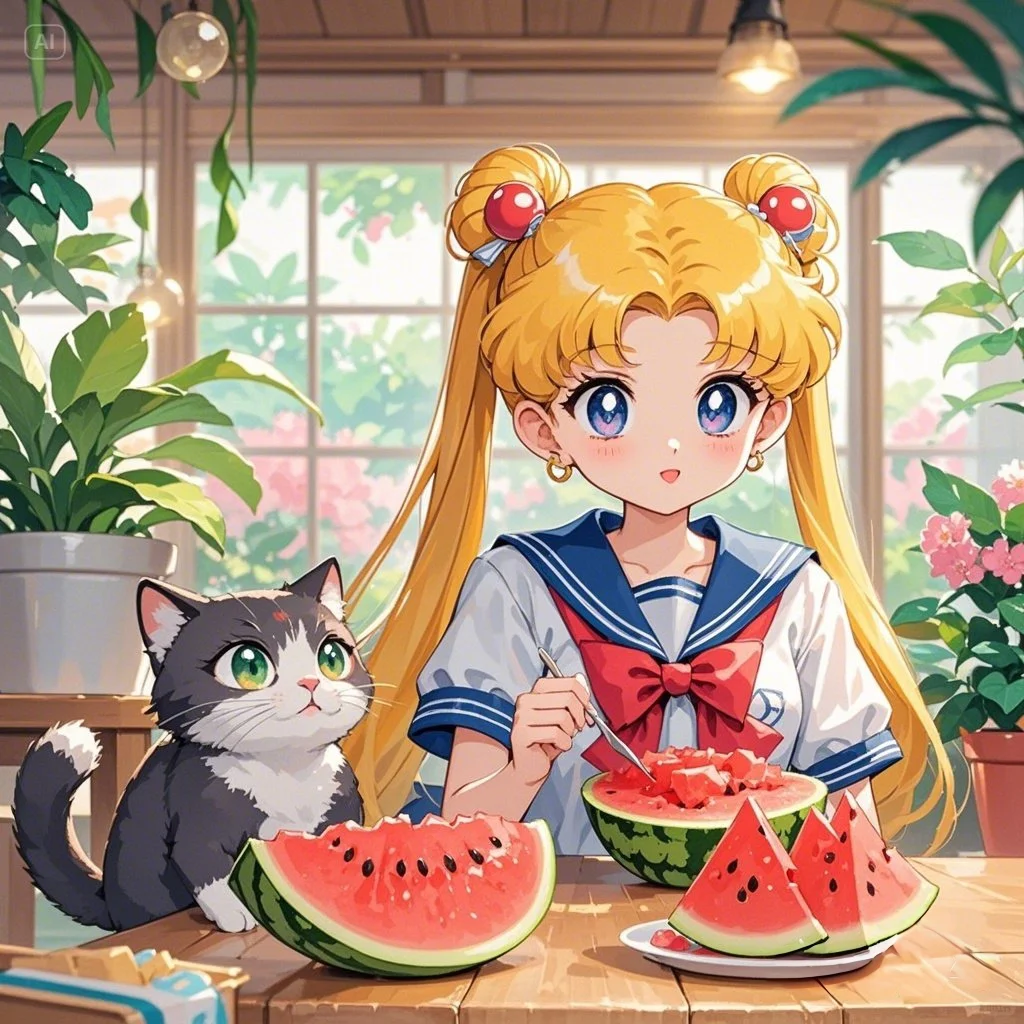 美少女战士头像 西瓜和夏天很配哦