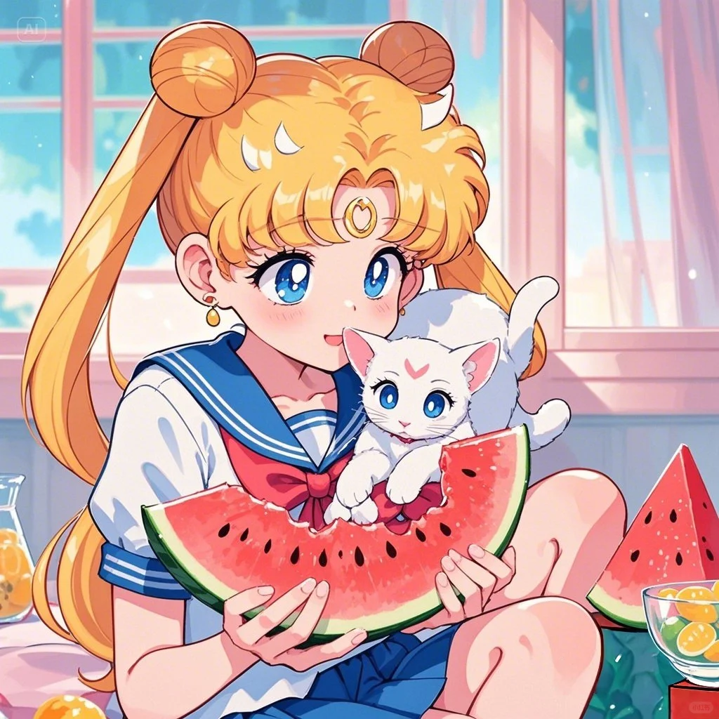 美少女战士头像 西瓜和夏天很配哦