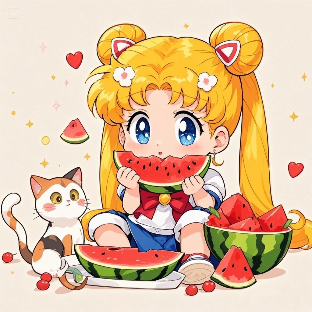 美少女战士头像 西瓜和夏天很配哦