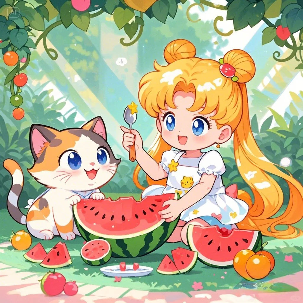 美少女战士头像 西瓜和夏天很配哦