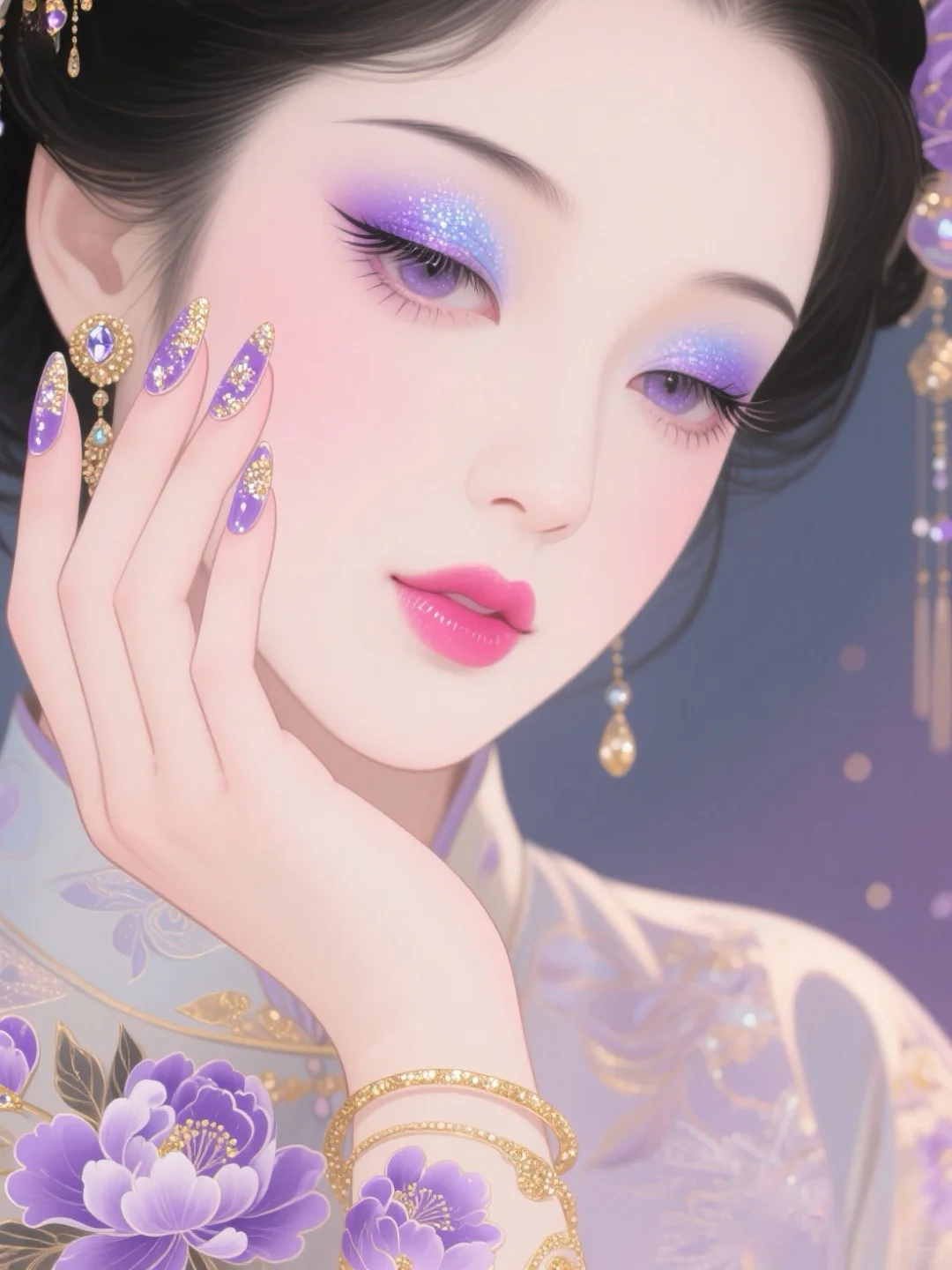 古典美女x奢华美甲
