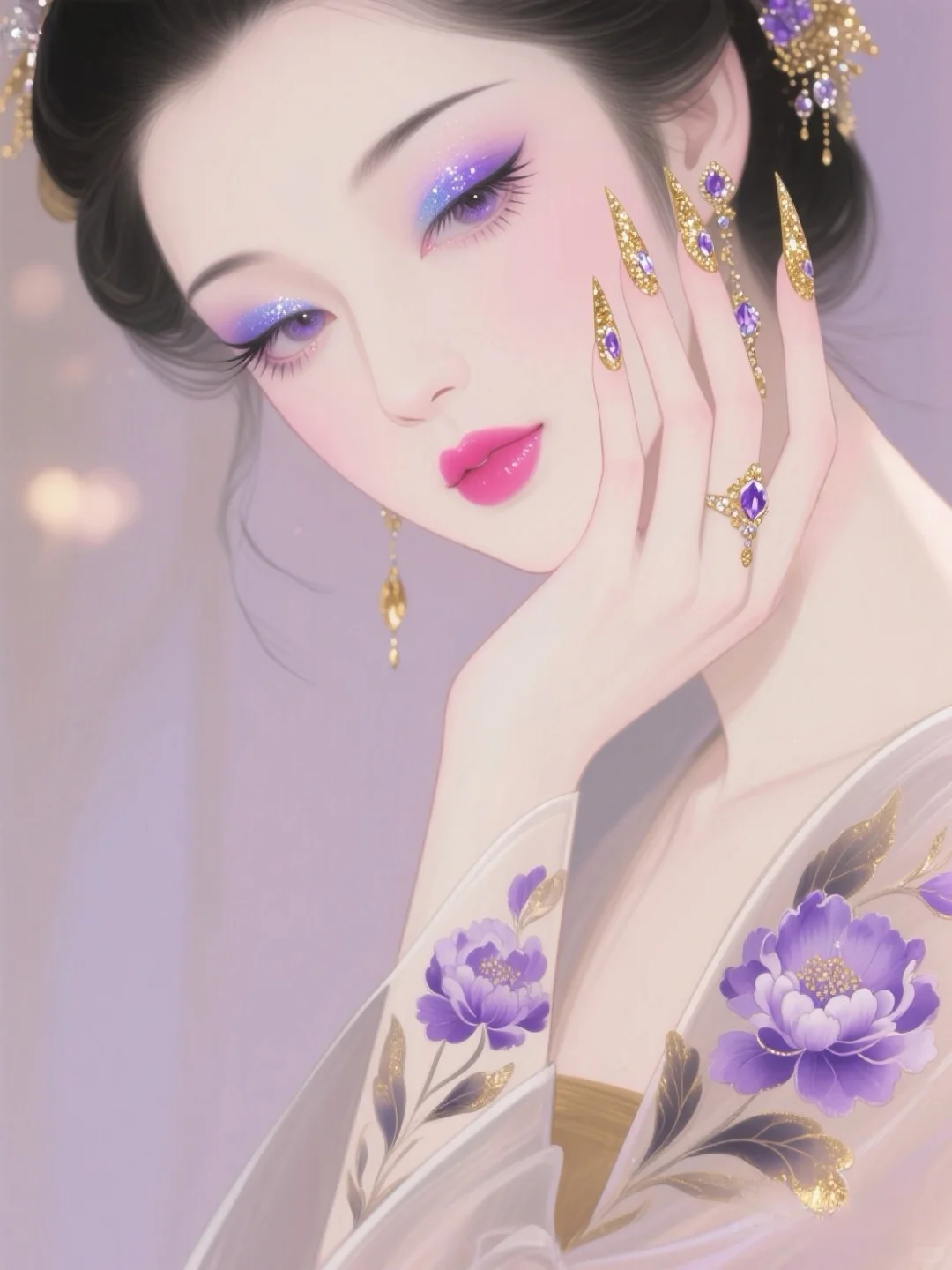 古典美女x奢华美甲