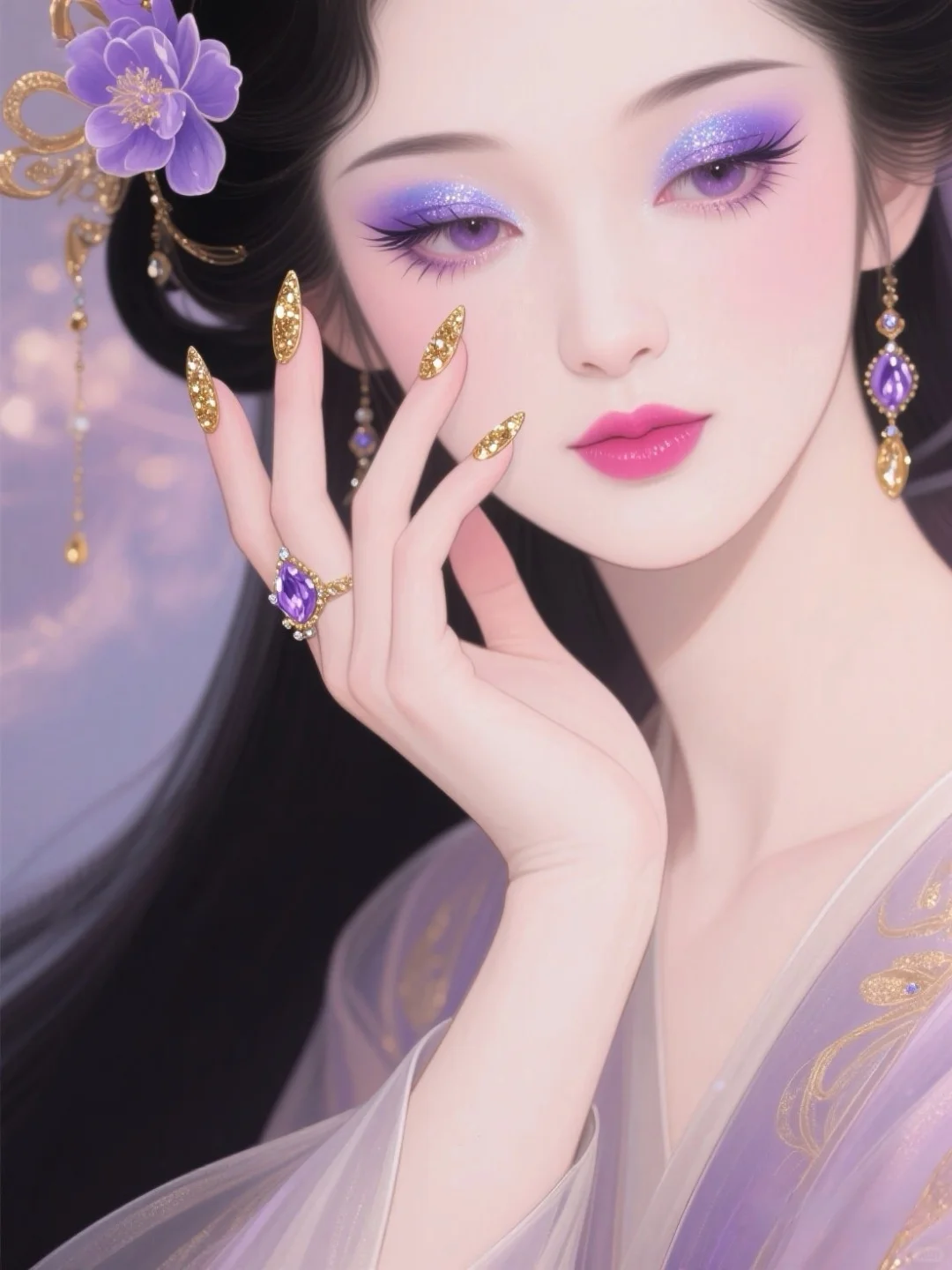 古典美女x奢华美甲
