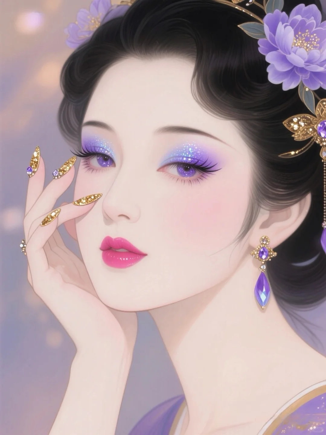 古典美女x奢华美甲