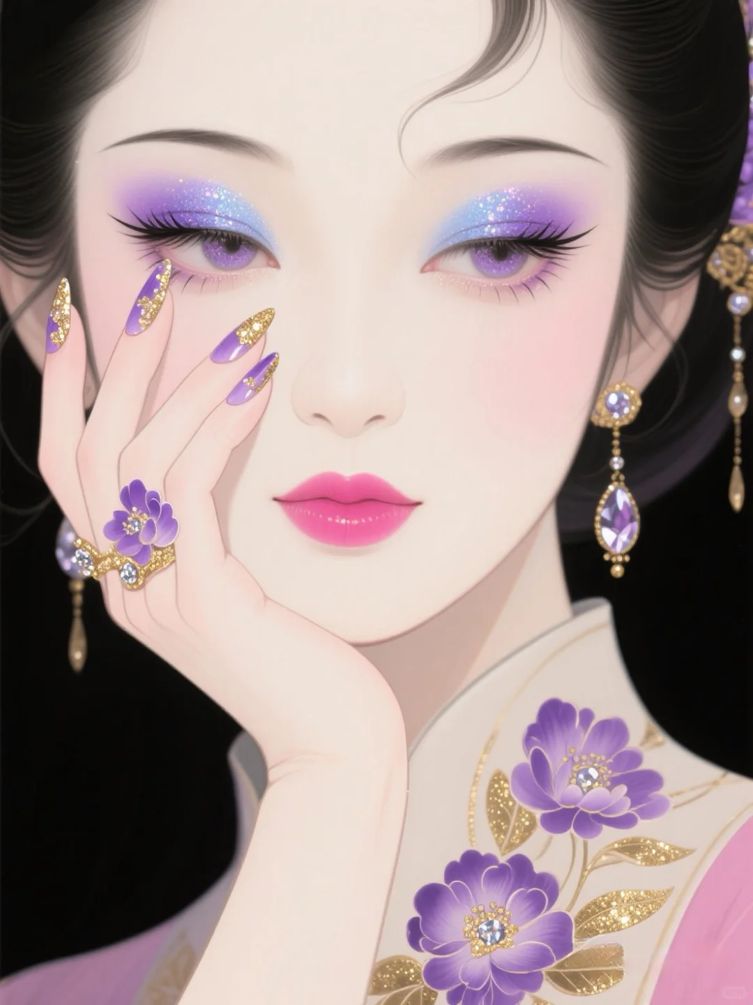 古典美女x奢华美甲