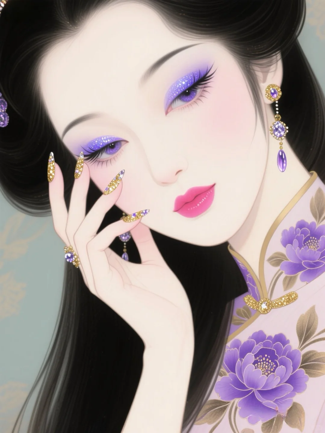 古典美女x奢华美甲