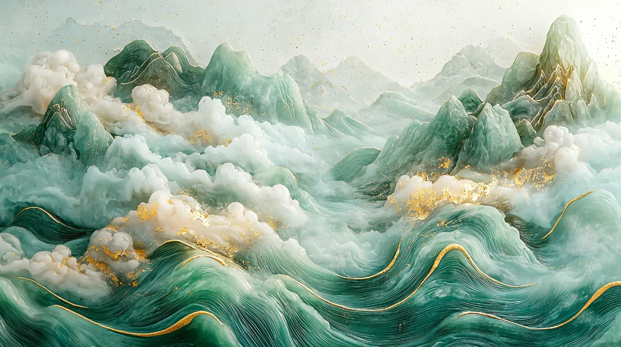 绿色山峦云海电脑壁纸