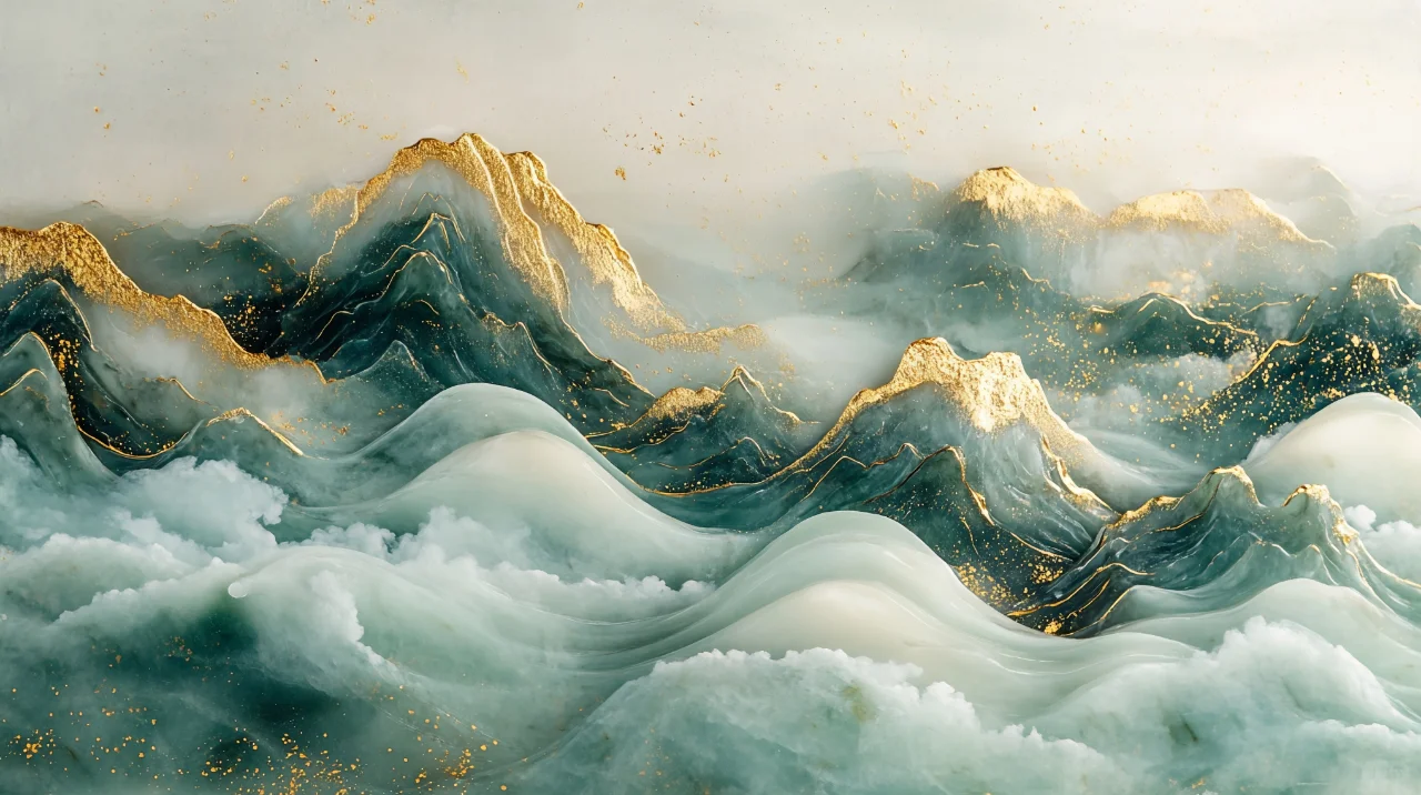 绿色山峦云海电脑壁纸