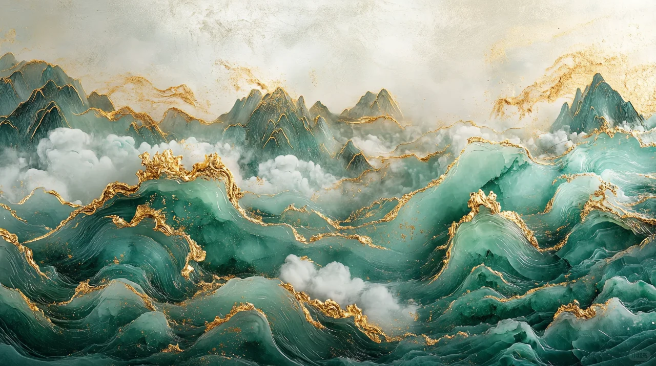 绿色山峦云海电脑壁纸