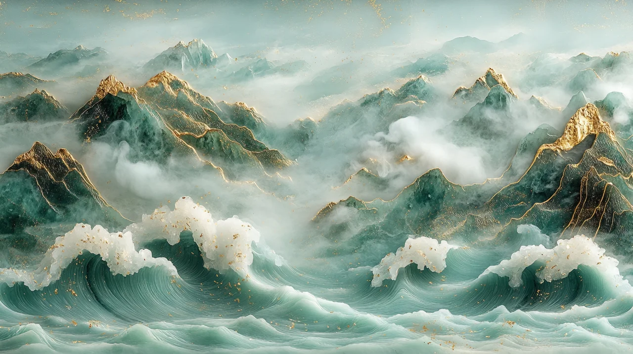 绿色山峦云海电脑壁纸