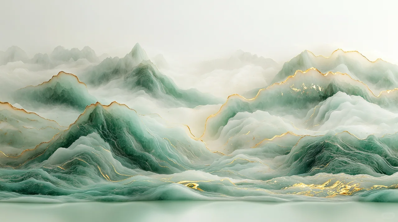 绿色山峦云海电脑壁纸