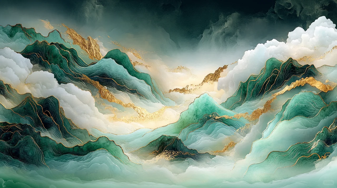 绿色山峦云海电脑壁纸