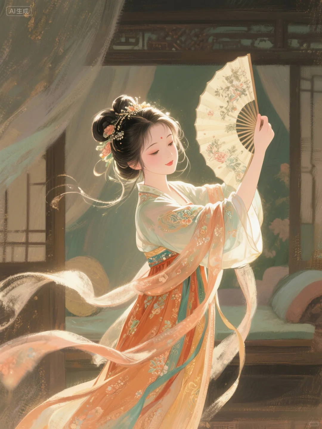 美人舞如莲花旋 ，世人有眼应未见