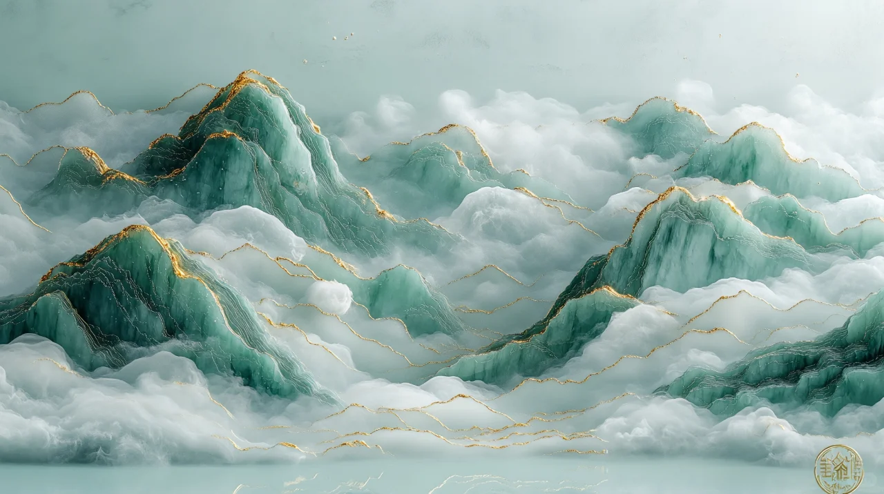 绿色山峦云海电脑壁纸