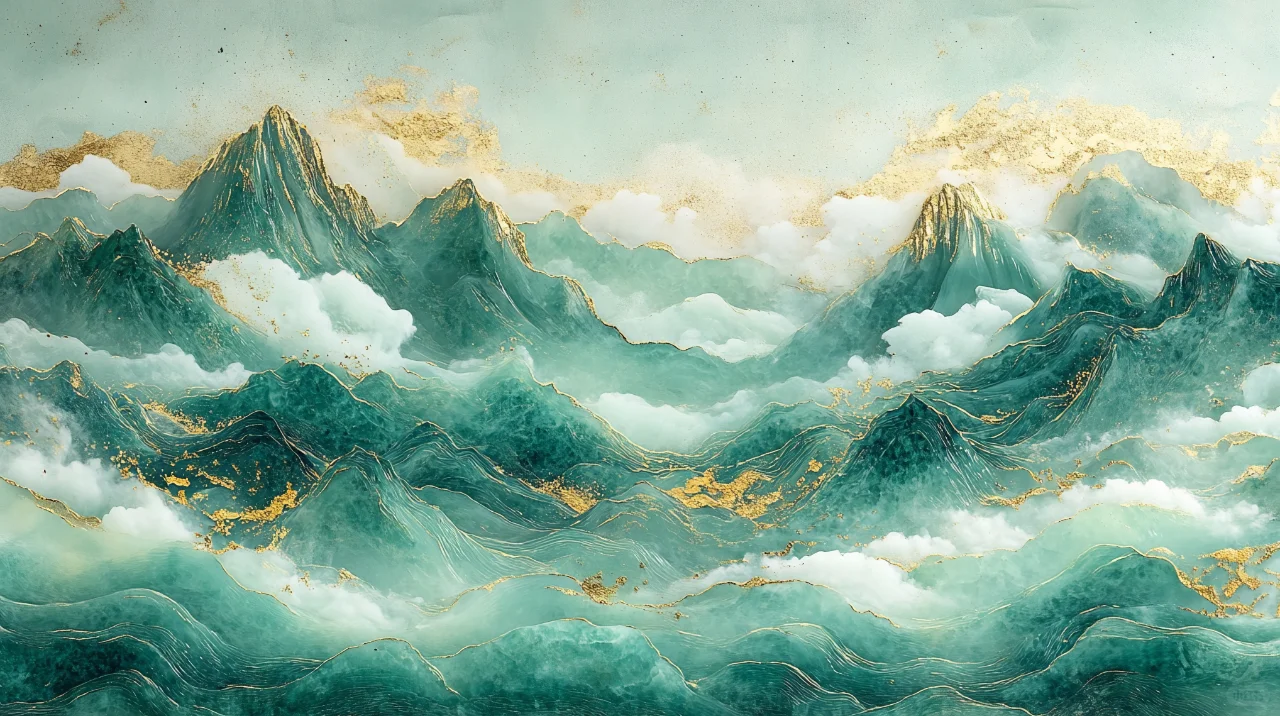 绿色山峦云海电脑壁纸