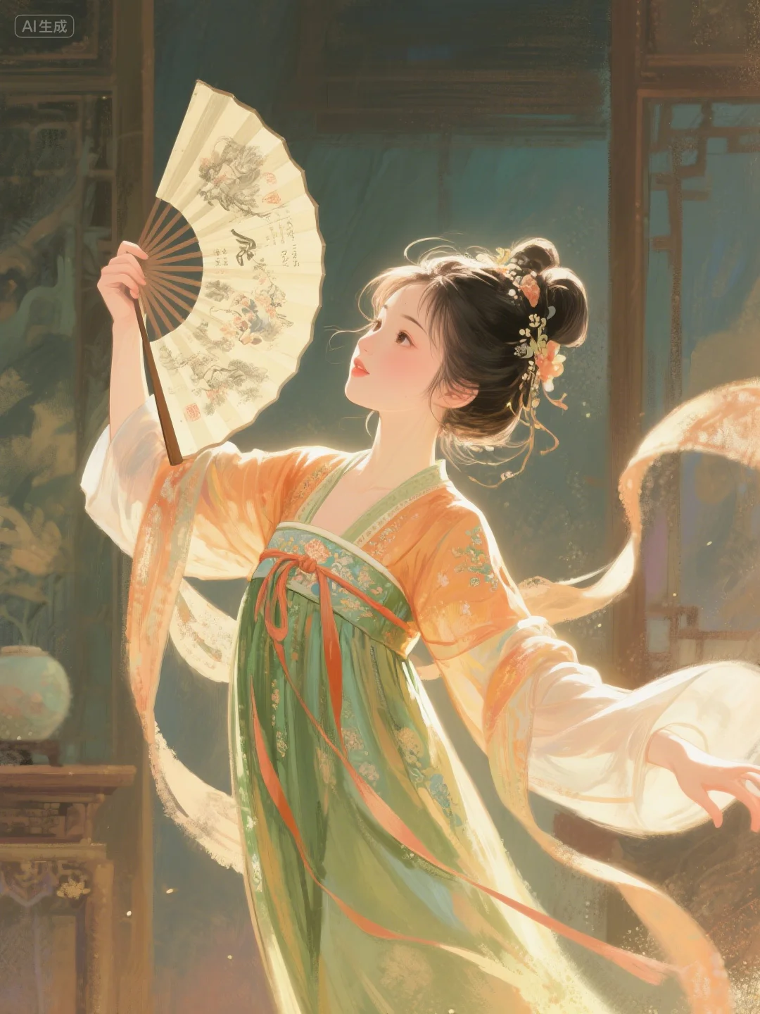 美人舞如莲花旋 ，世人有眼应未见