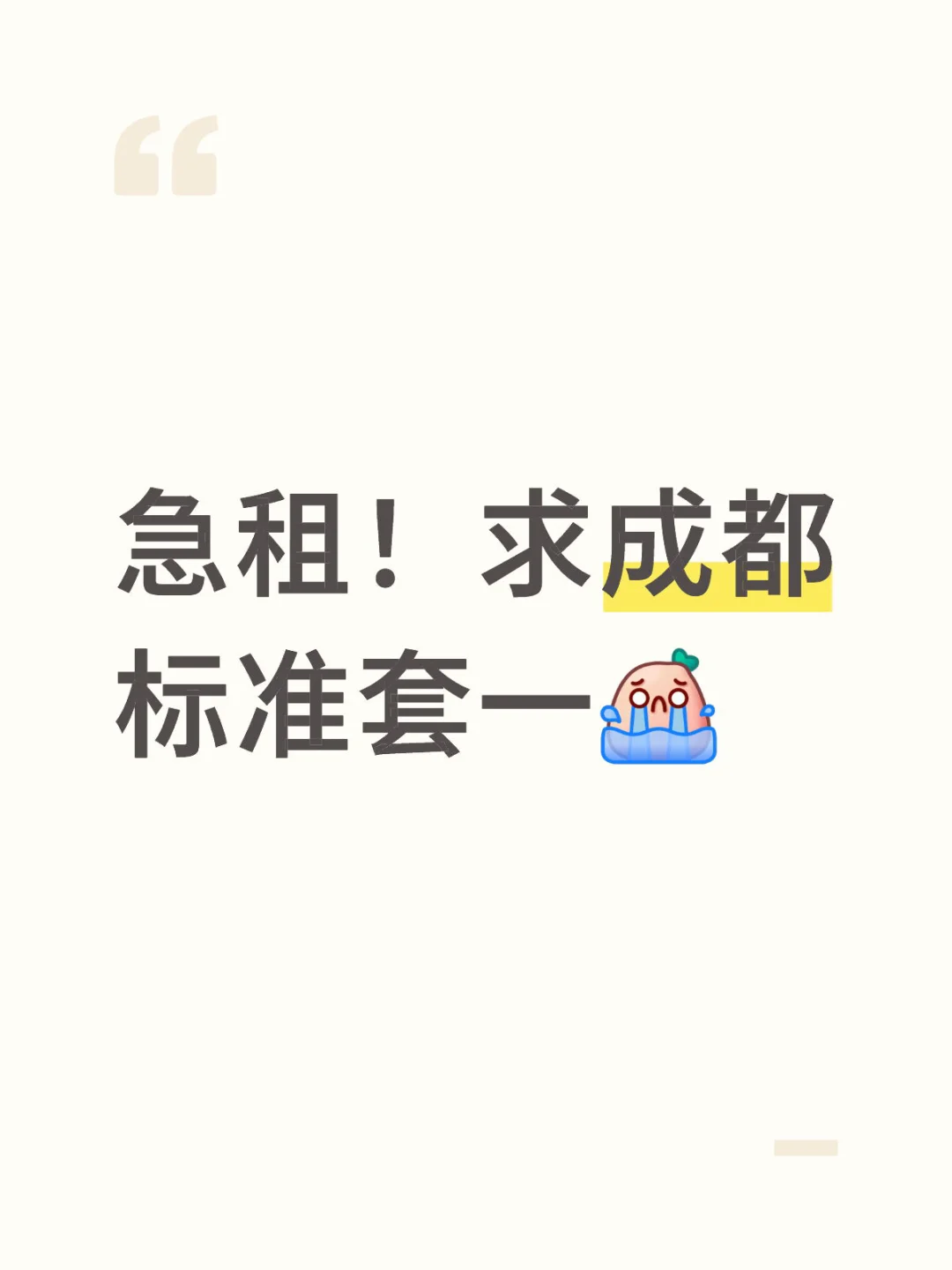求租成都标准套一