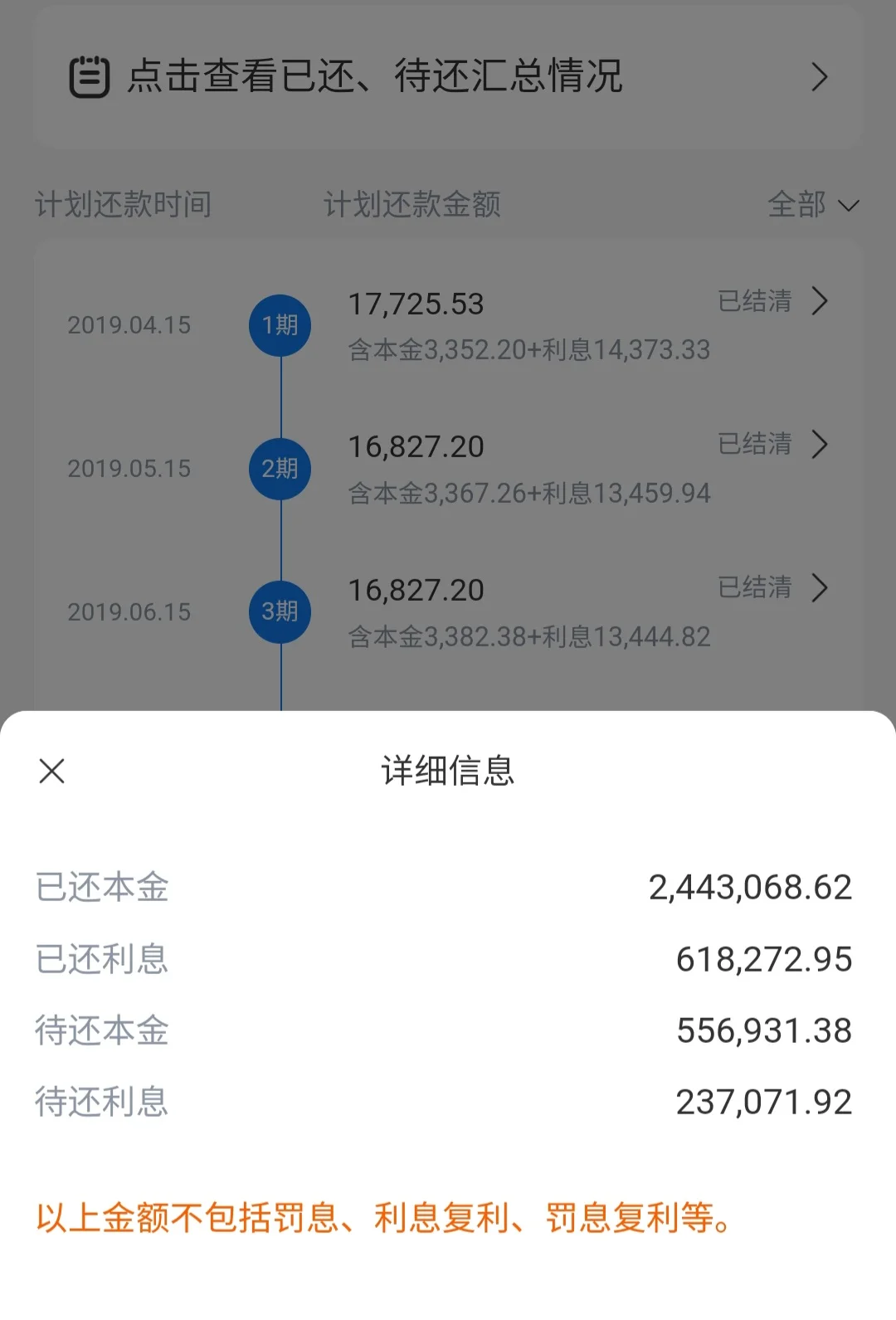 三套房三笔房贷总计给银行贡献了80多万利息