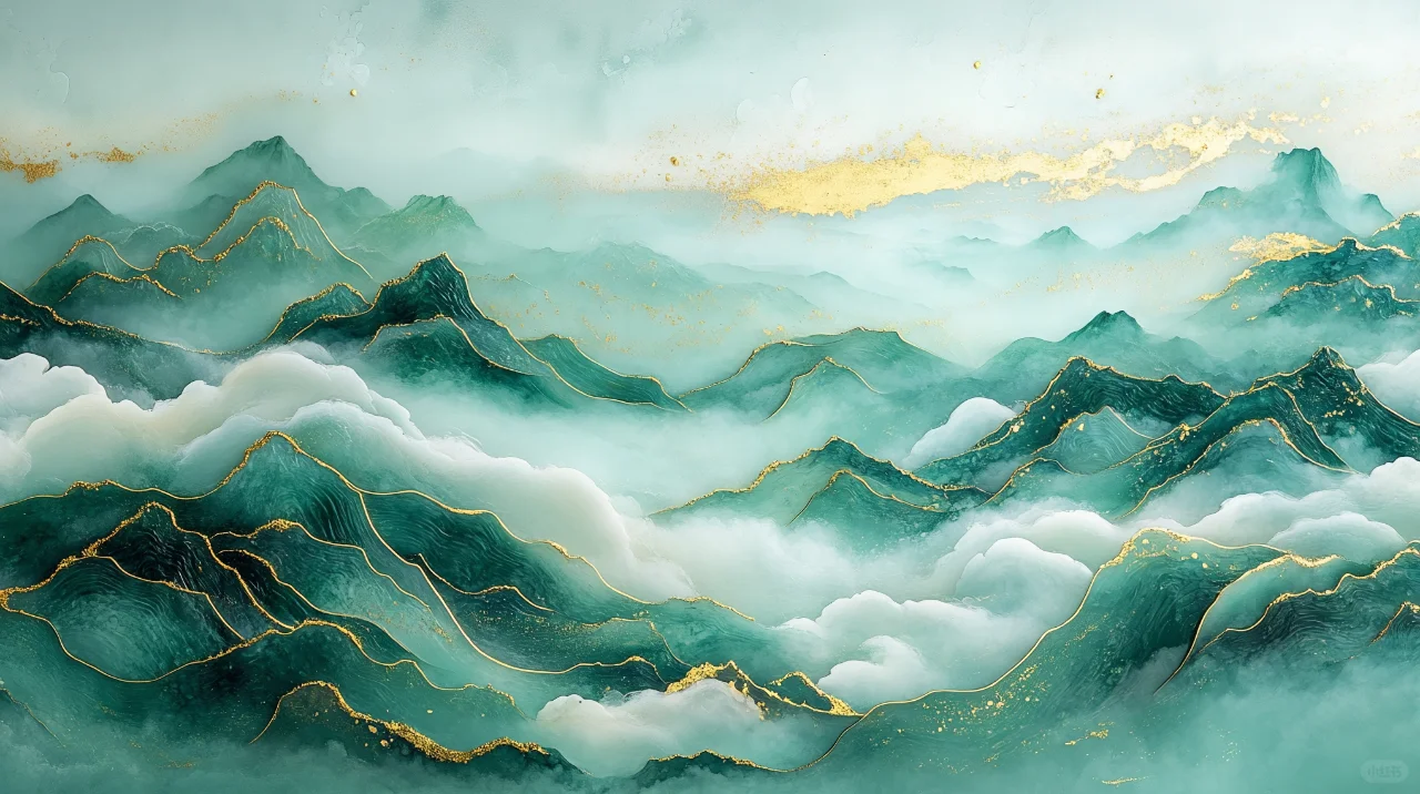 绿色山峦云海电脑壁纸