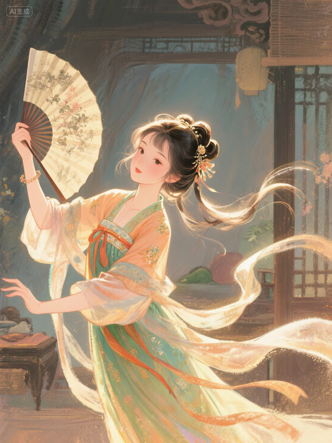 美人舞如莲花旋 ，世人有眼应未见
