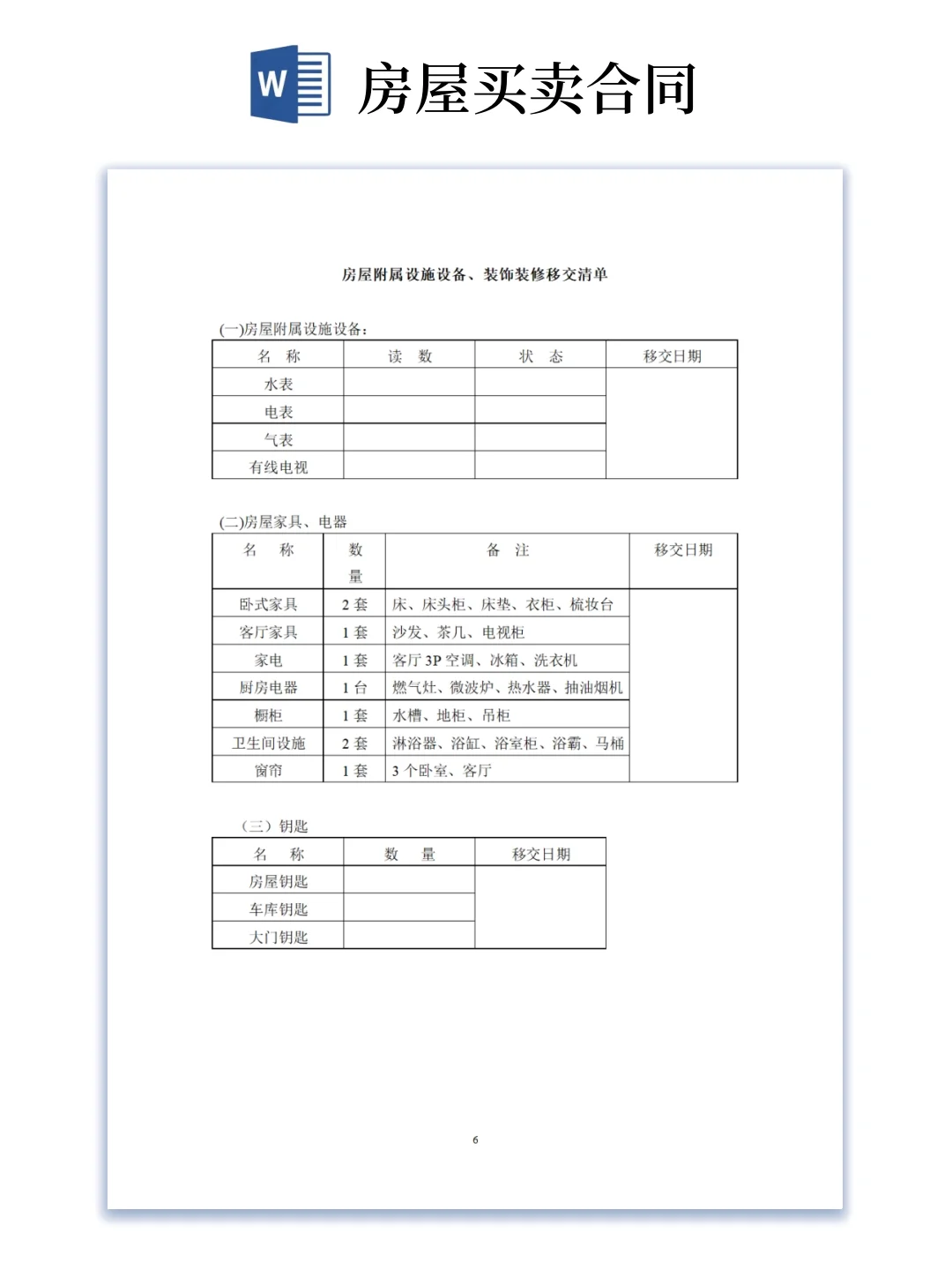 二手房买卖合同模版（word电子版可编辑）