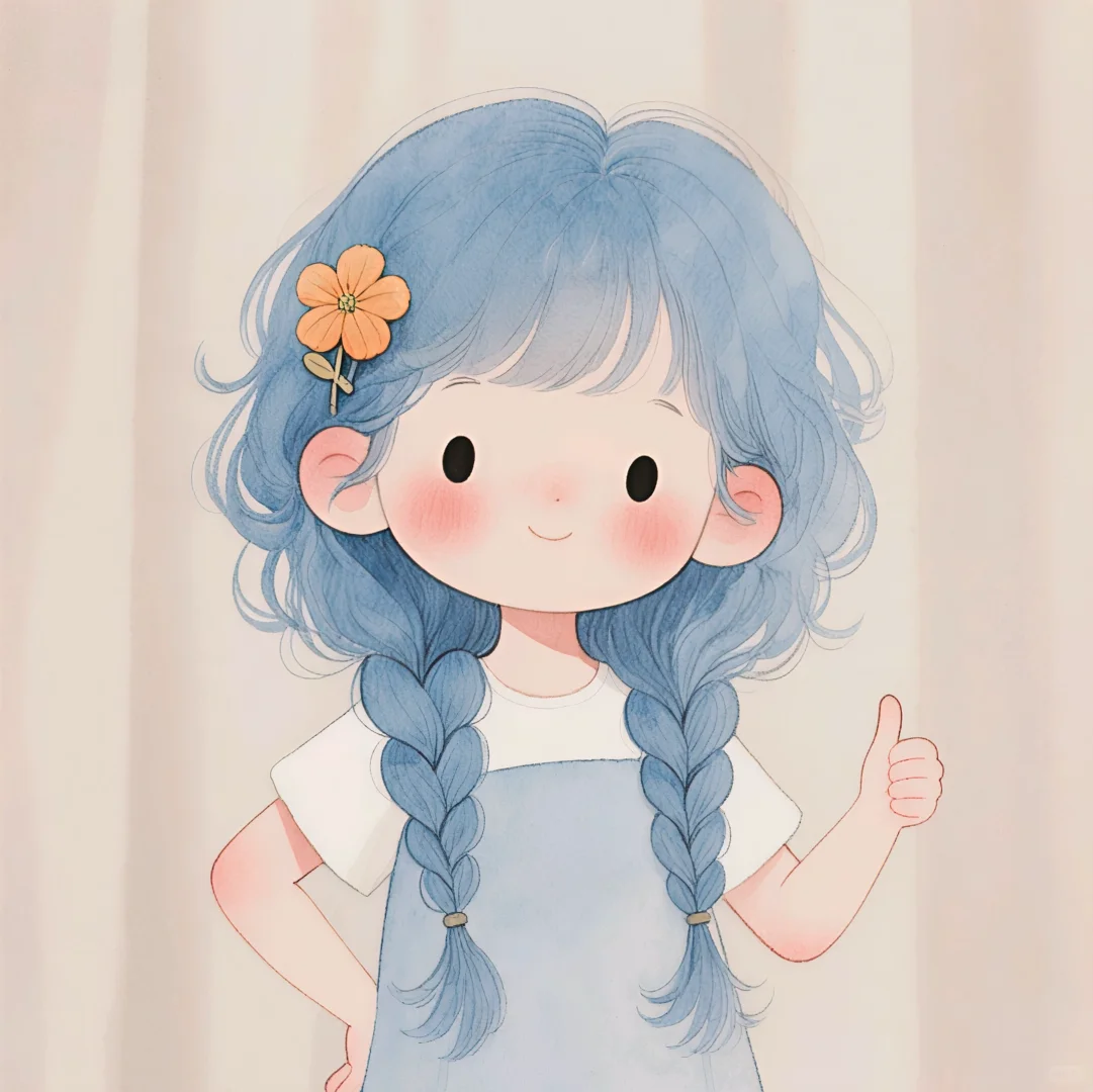 俏皮可爱的小女孩呀！💙🤍