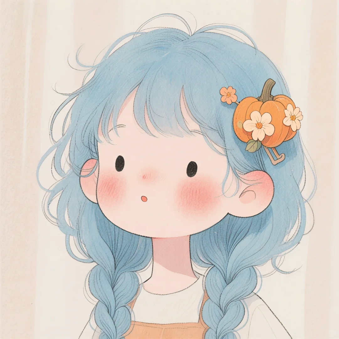 俏皮可爱的小女孩呀！💙🤍