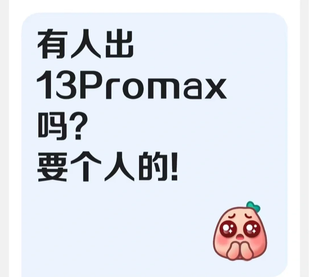 求购一台13promax要个人的当备用机